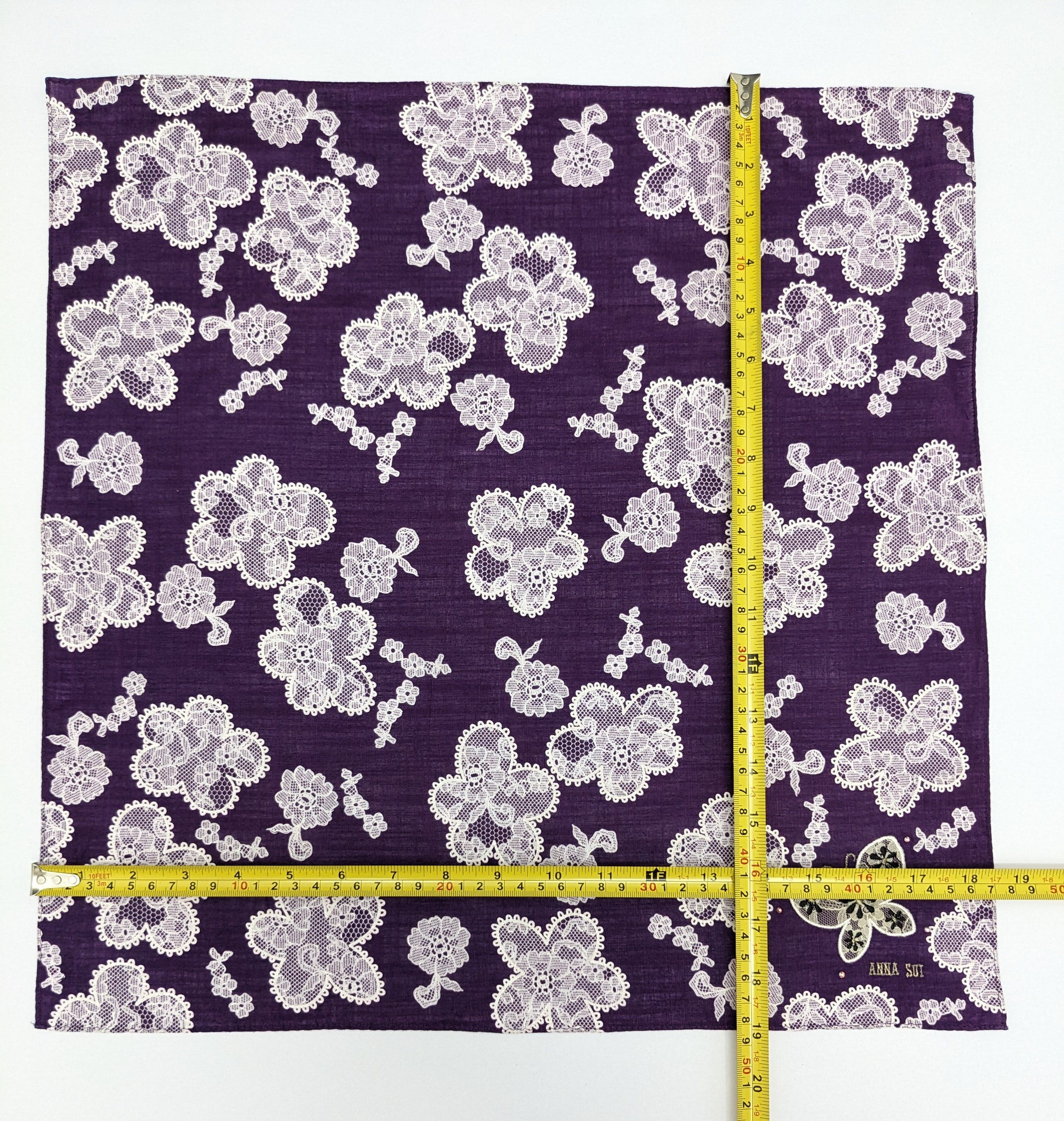 Anna Sui Anna Sui Purple Floral Lace With Rhinestone Accents Size ONE SIZE - 4 Thumbnail