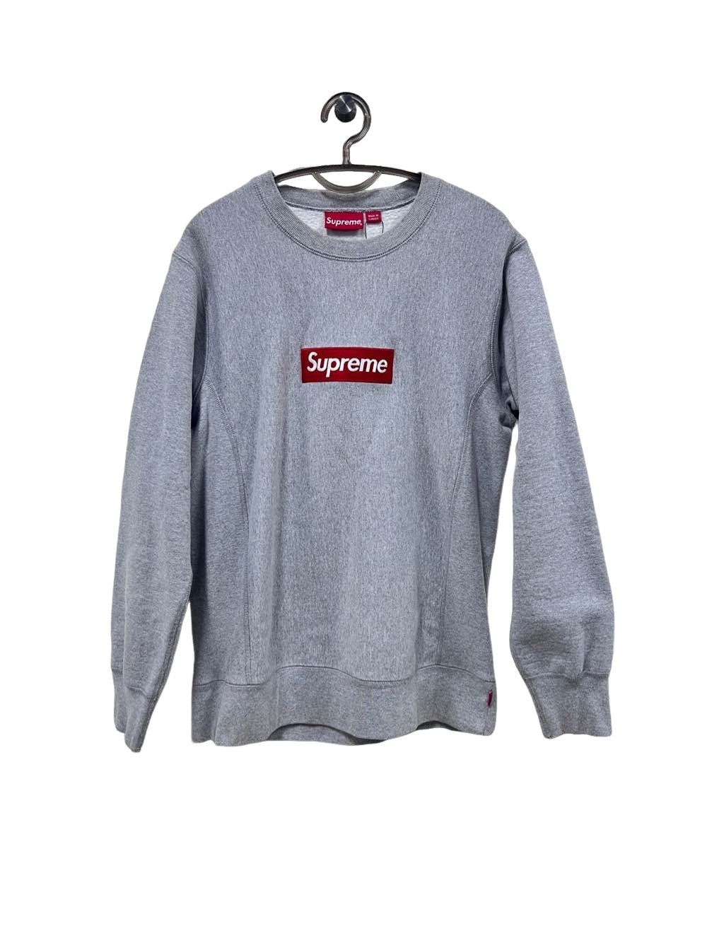 Supreme × Vintage Supreme Silver Box Logo on Grey Crewneck (2003