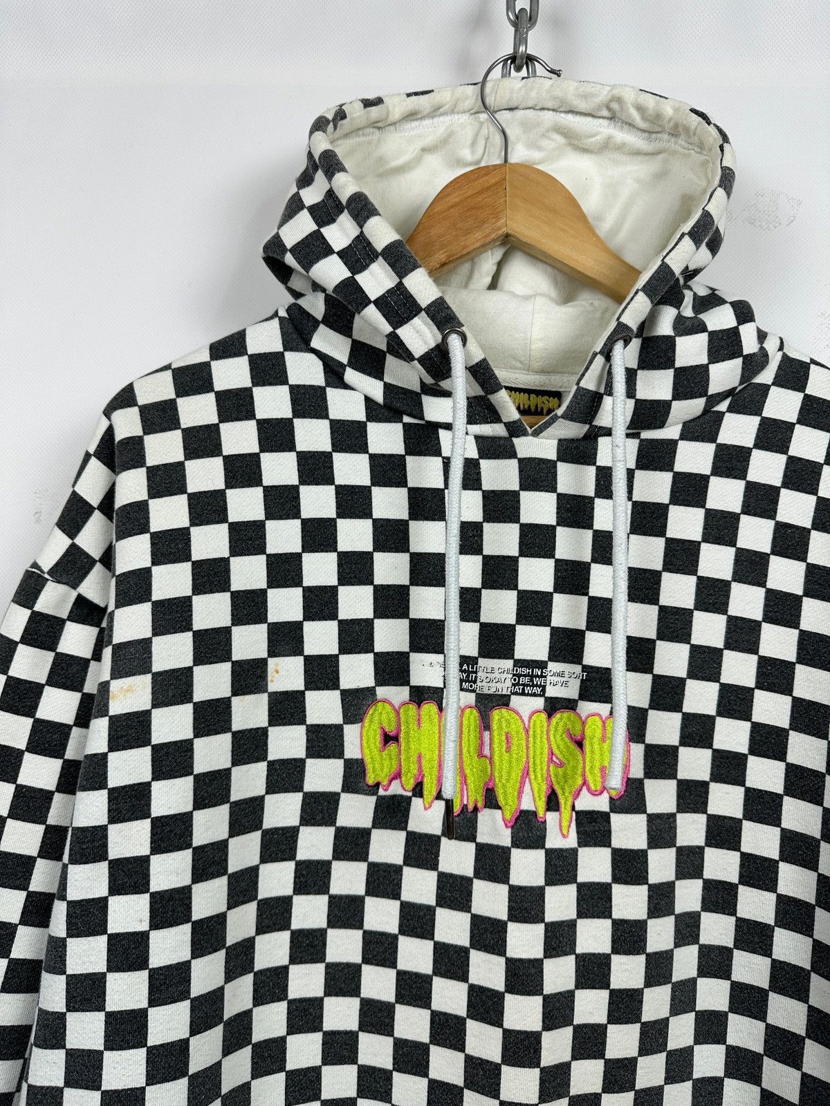 Vintage Childish Checkered Oversized Skateboard Hoodie Size US L / EU 52-54 / 3 - 10 Thumbnail