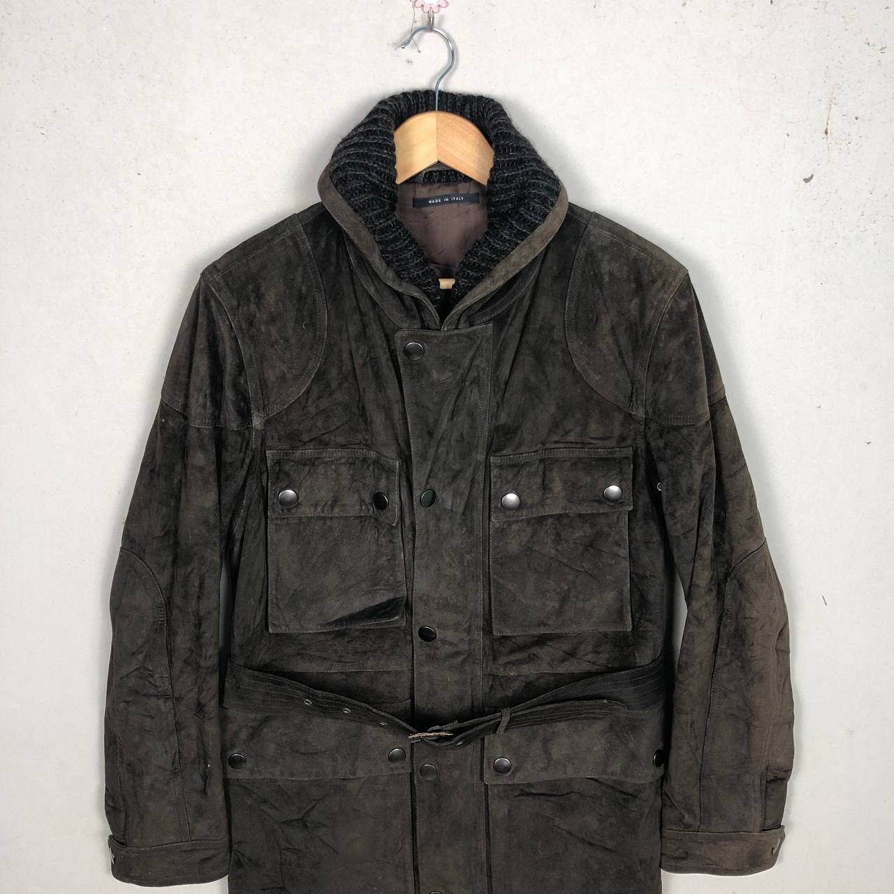 Gucci FW03 Gucci Tom Ford Belted Suede Fields Leather Jacket Size US S / EU 44-46 / 1 - 4 Thumbnail