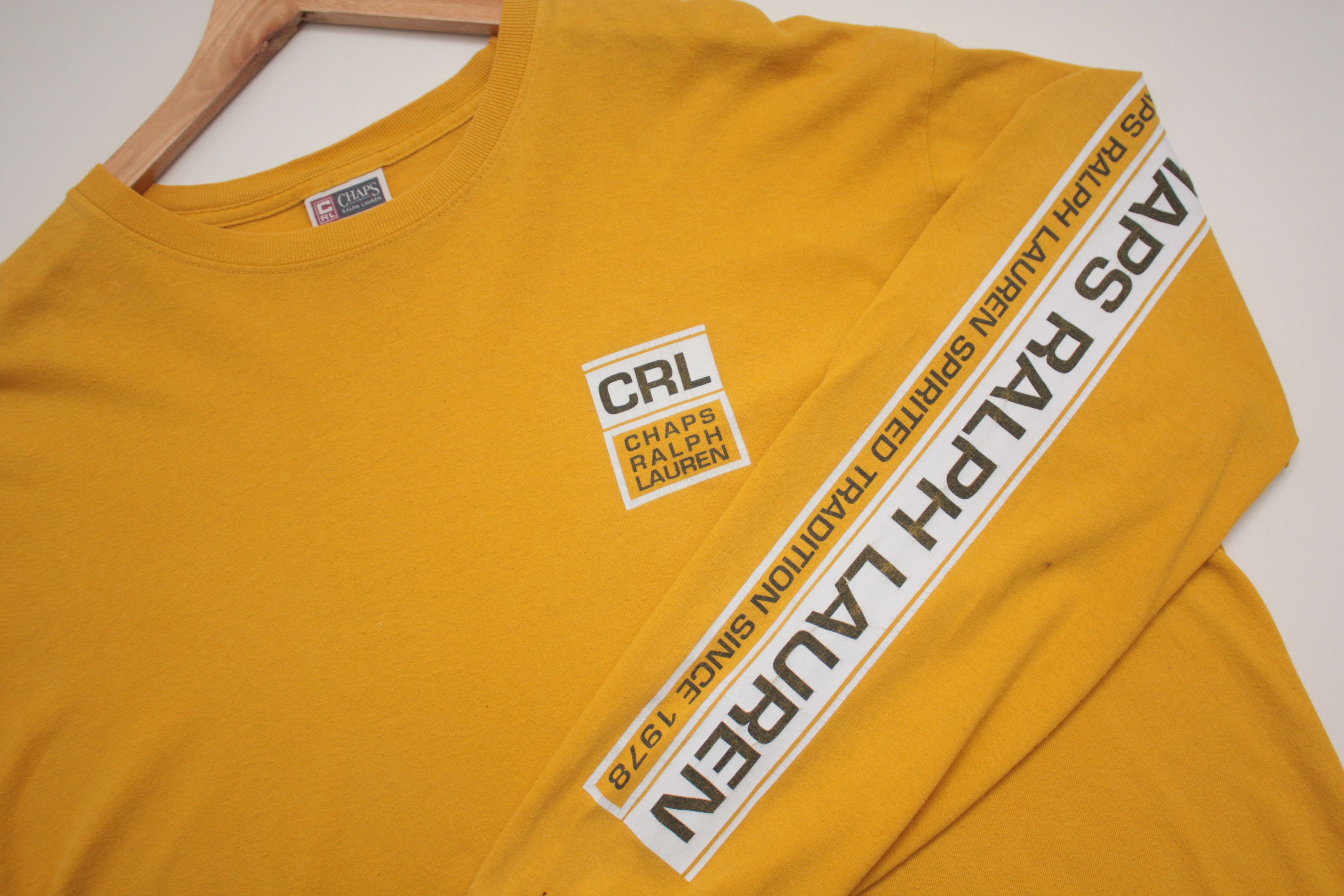 Chaps Ralph Lauren Chaps Ralph Laurent Yellow Vintage Long Sleeve Tee XL Size US XL / EU 56 / 4 - 1 Thumbnail