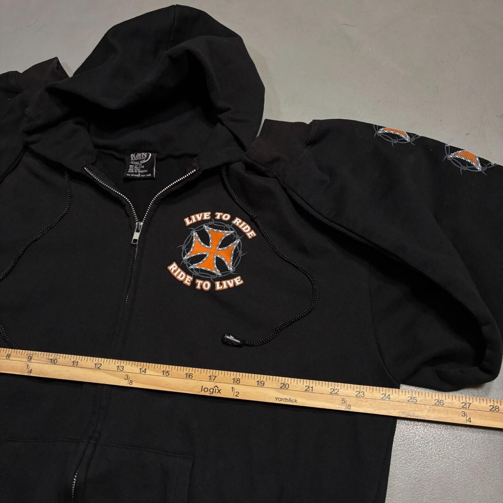 Vintage vintage iron cross biker zip hoodie black xl Size US L / EU 52-54 / 3 - 6 Thumbnail