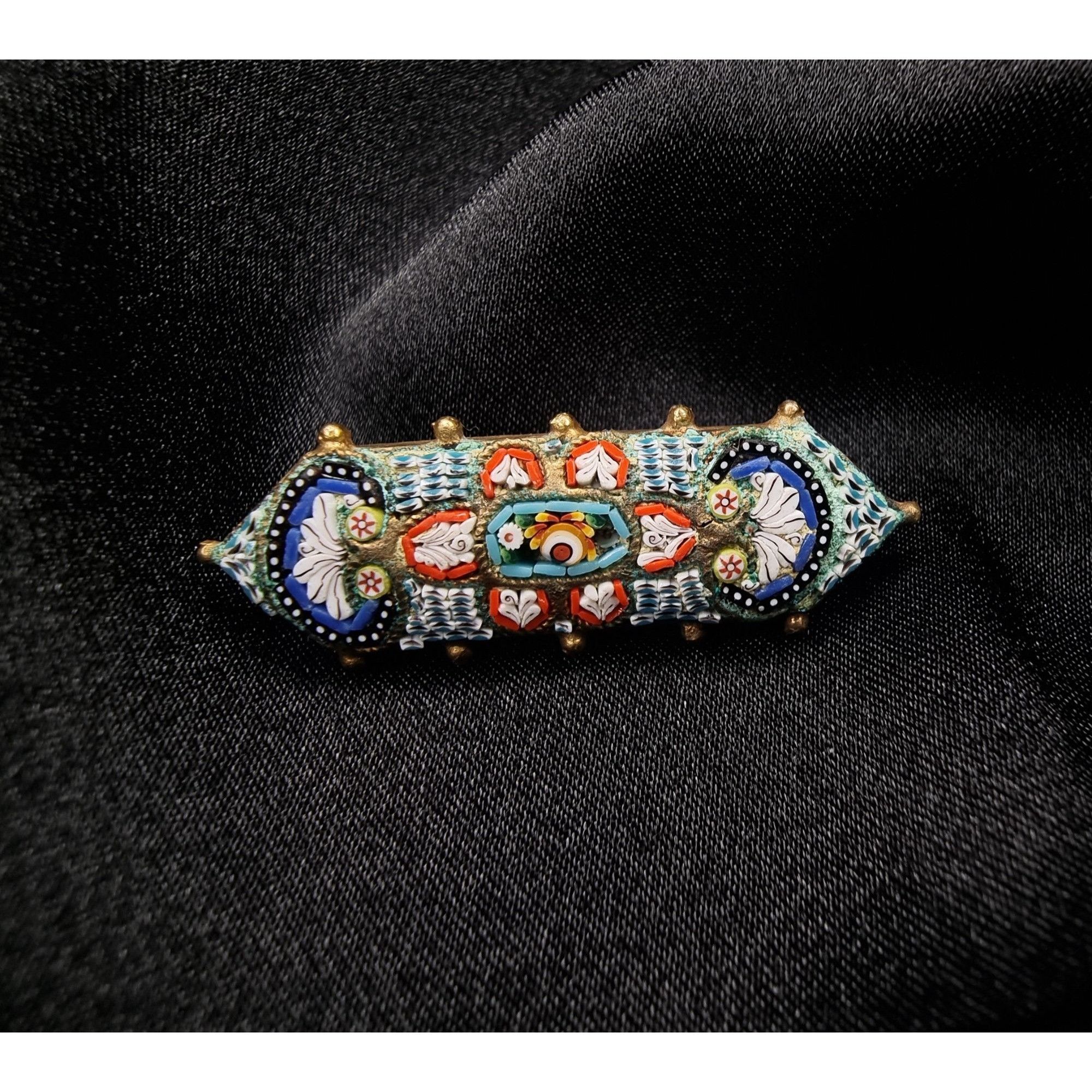 Vintage Vintage 1930s Italian Micromosaic Brooch Handcrafted With In Size ONE SIZE - 2 Thumbnail