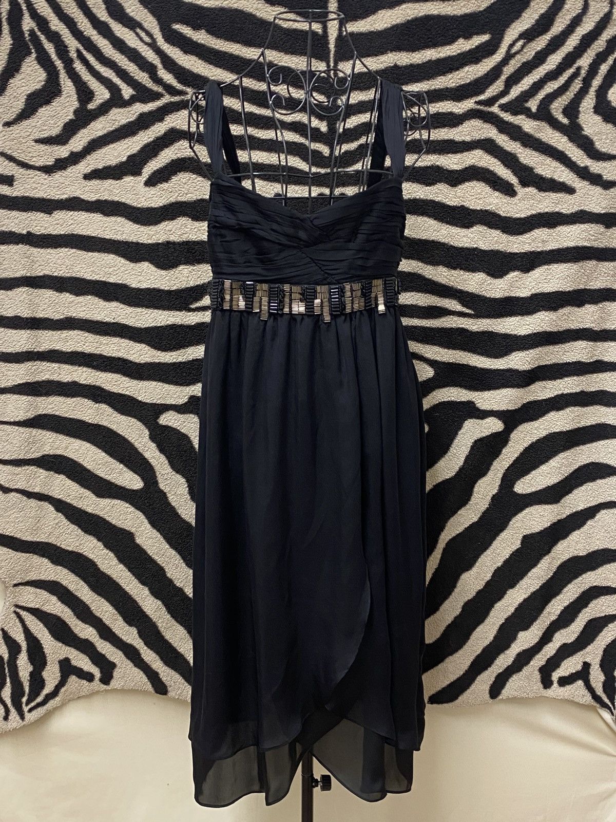 Vintage Vintage black comfortable flashy silk cocktail dress Size S / US 4 / IT 40 - 1 Thumbnail