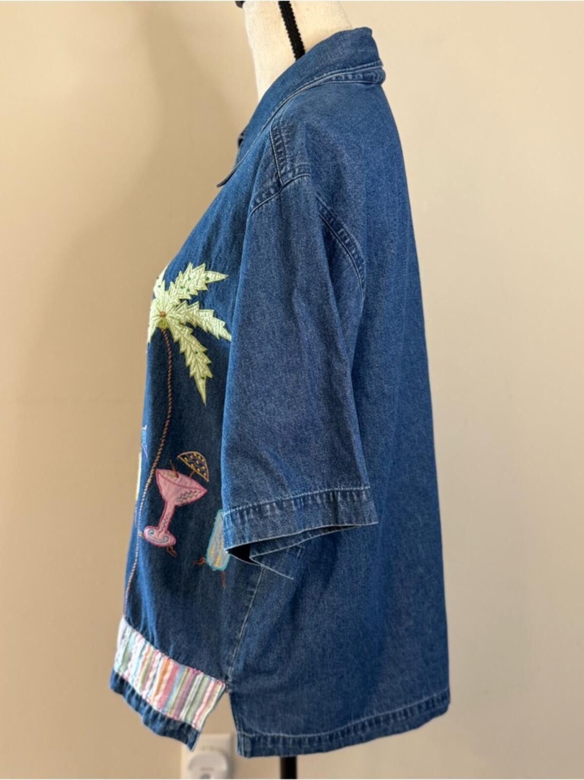 Other New Directions tropical embroidered denim button up top XL Size XL / US 12-14 / IT 48-50 - 3 Thumbnail