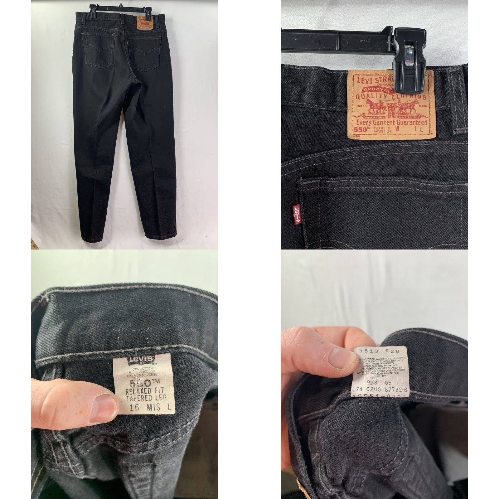 Vintage VINTAGE Levi's 550 Red Tab Jeans Women’s Black USA Sz L 34x32 High Rise 90s Size 36" / US 14 / IT 50 - 8 Thumbnail