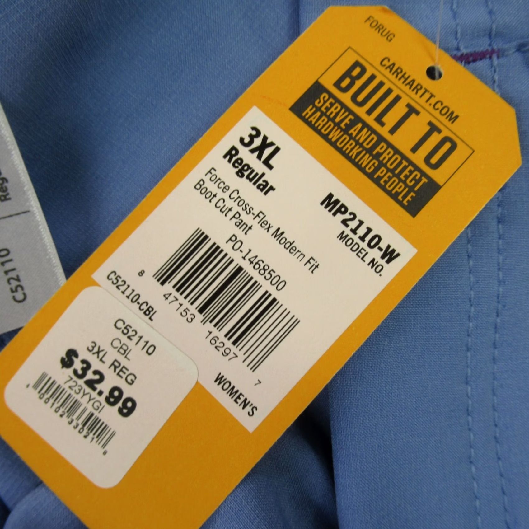 Carhartt Carhartt Pants Womens 3XL Blue Women Lightweight Straight Leg Drawstring Flex Force Size 40" / US 18 - 5 Thumbnail