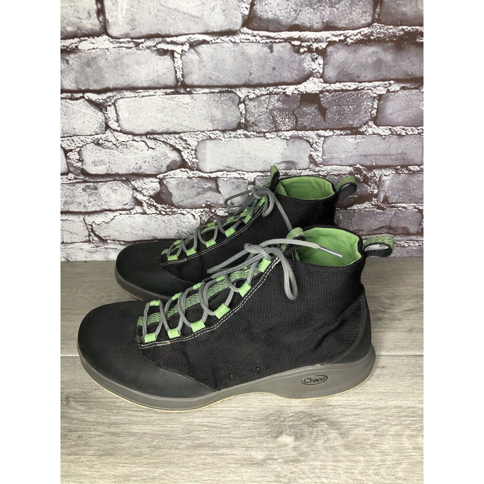 Chaco Chaco Tedinho Bulloo Black Canvas Green Lace Up Hiking Boots Size US 11 / EU 44 - 6 Thumbnail