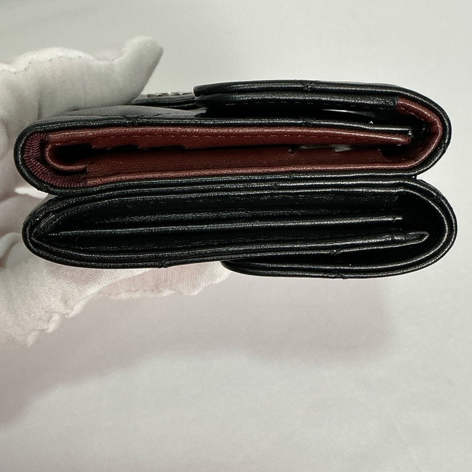 Chanel CHANEL Matelasse Tri-Fold Compact Wallet Lambskin Silver Size ONE SIZE - 12 Thumbnail