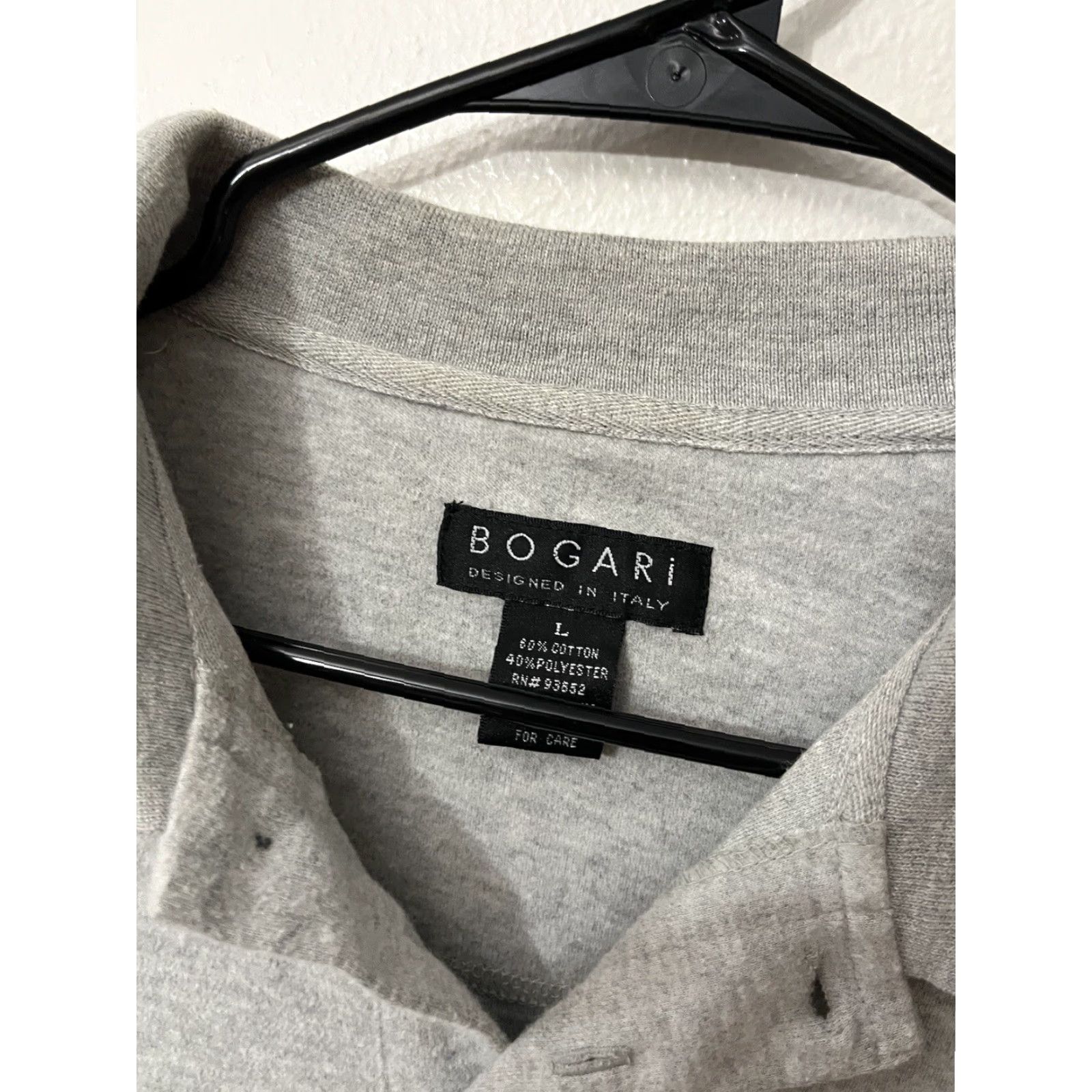 Vintage VINTAGE Bogari Designed in Italy Polo Shirt Gray Large Cotton Polyester Long Sleeve Mens Shirt Size US L / EU 52-54 / 3 - 2 Thumbnail