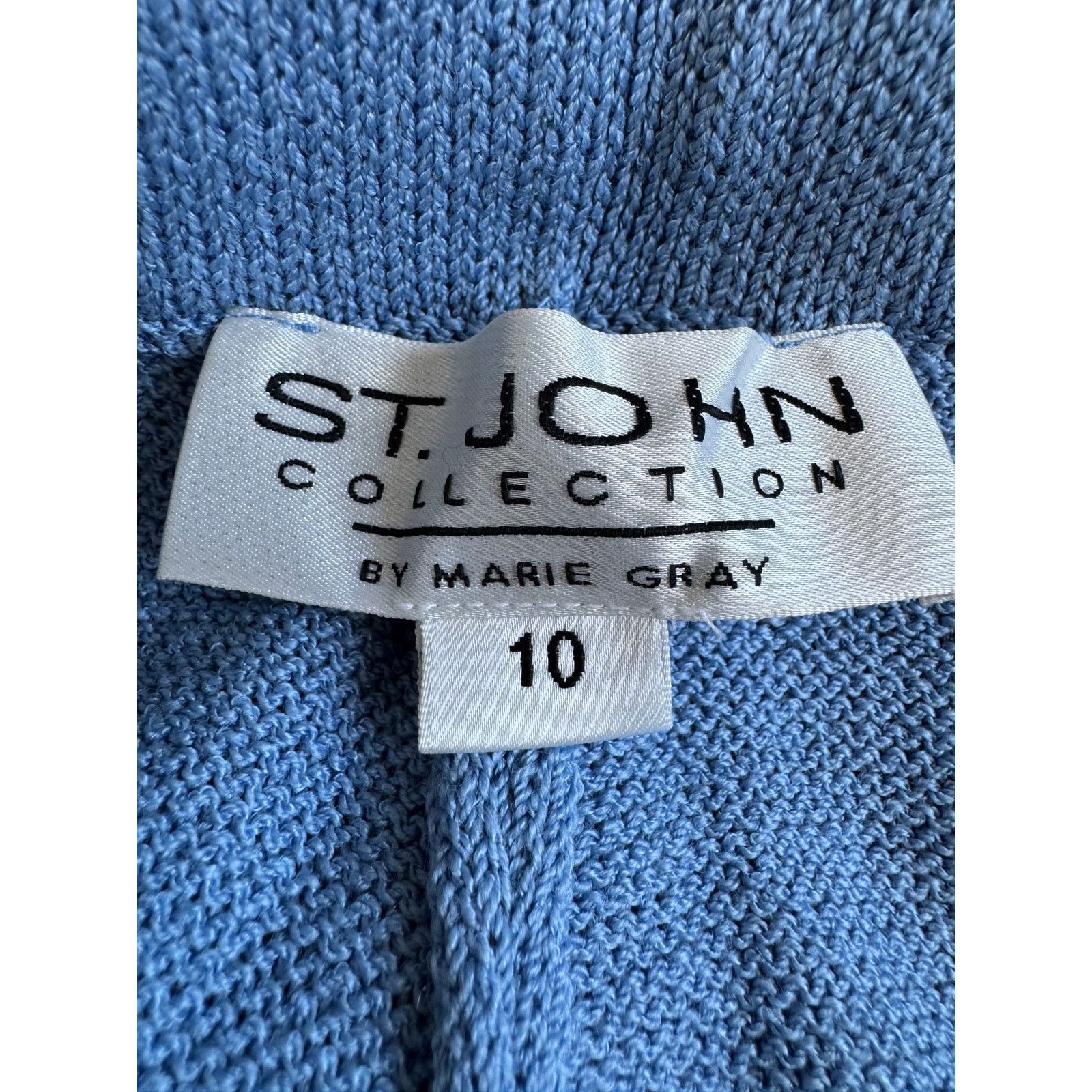 St. John St. John Collection Blue Santana Knit Wide Leg Pull-On Pants Size 32" / US 10 / IT 46 - 5 Thumbnail