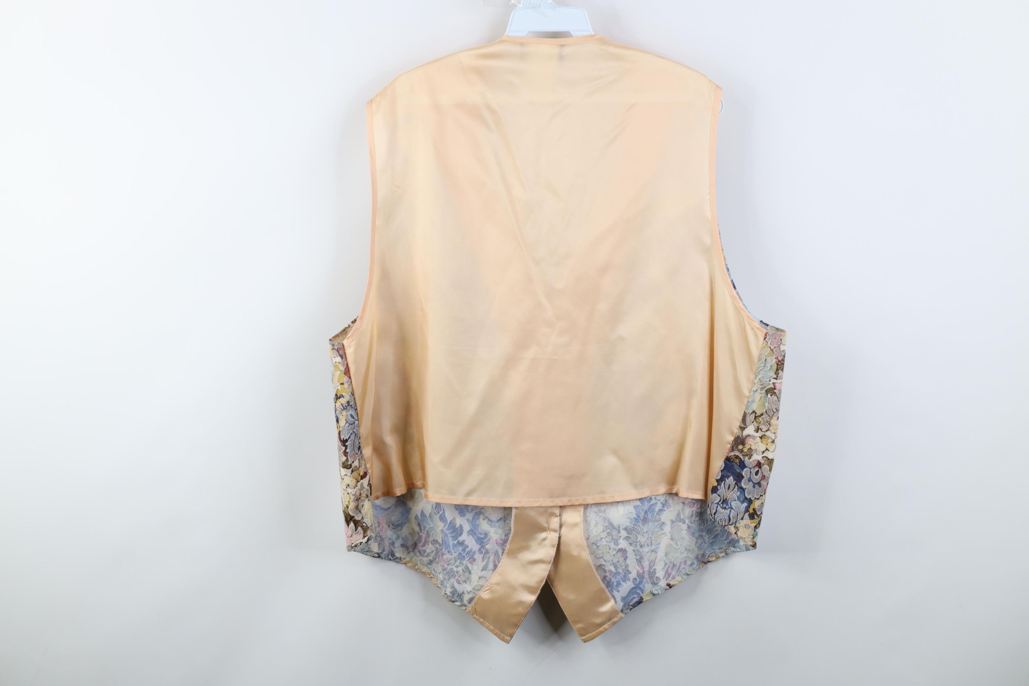 Vintage Vintage 90s Streetwear Flower Floral Suit Vest Jacket USA Size XXL / US 16-18 / IT 52-54 - 8 Thumbnail