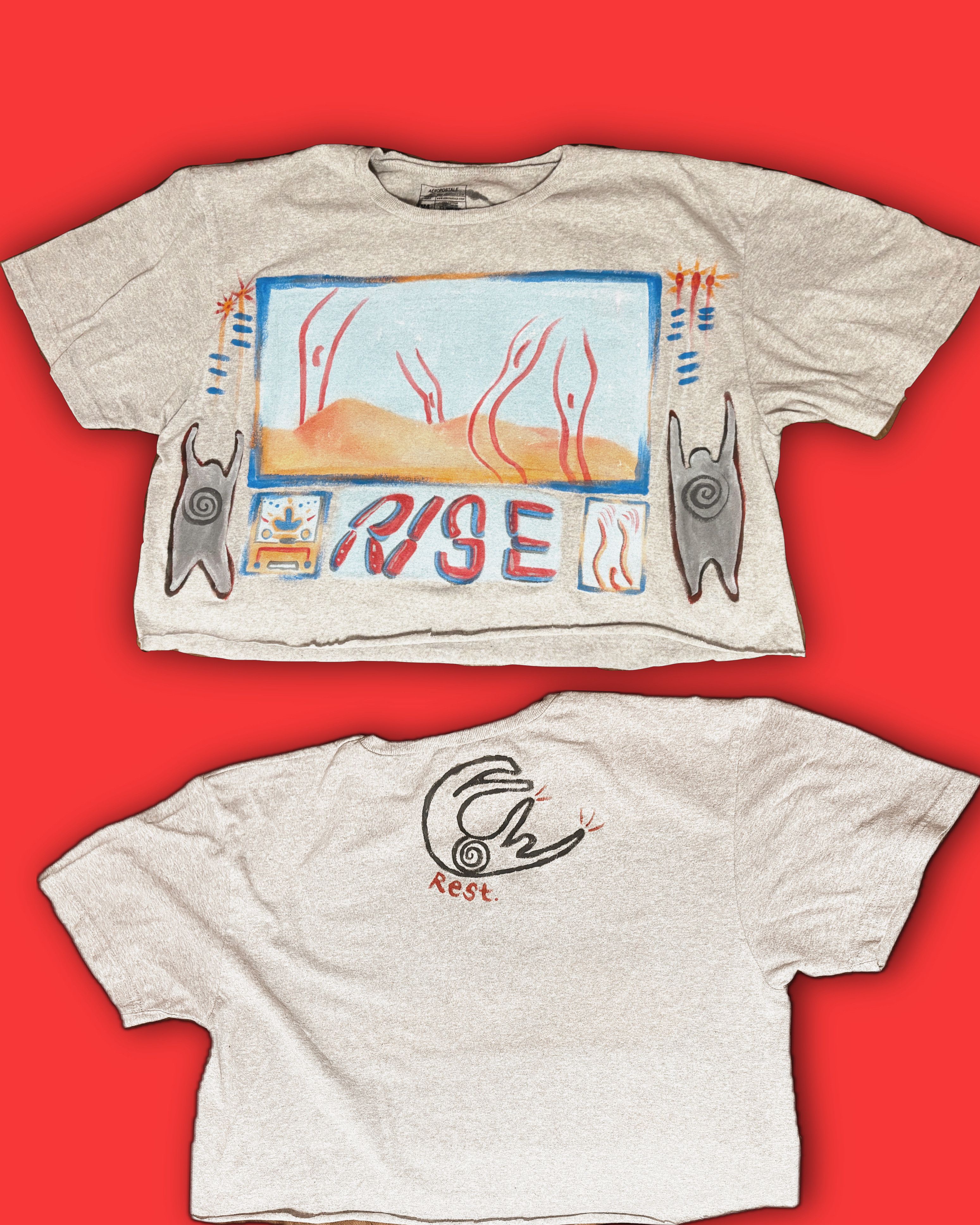 Other Handpainted RISE crop tee Size XL / US 12-14 / IT 48-50 - 1 Thumbnail
