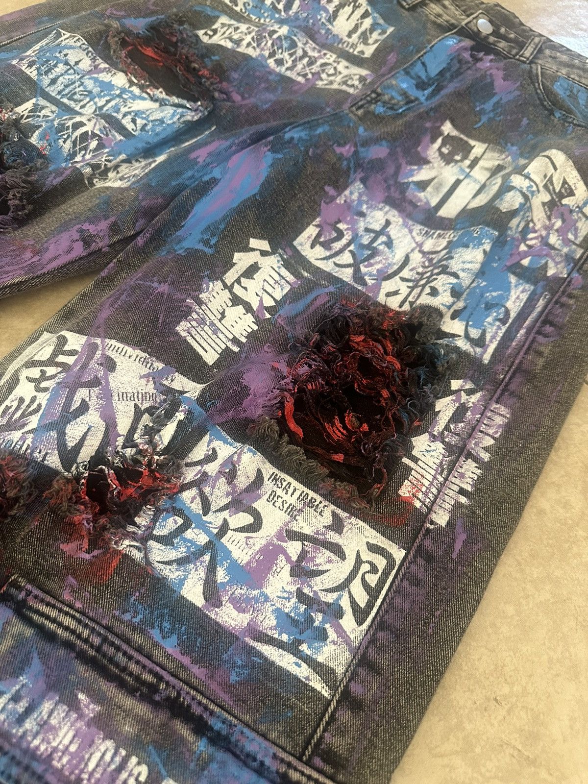Mari's Rock Maris Rock 1:1 Destroyed Paint Splatter Denim Size US 30 / EU 46 - 4 Thumbnail