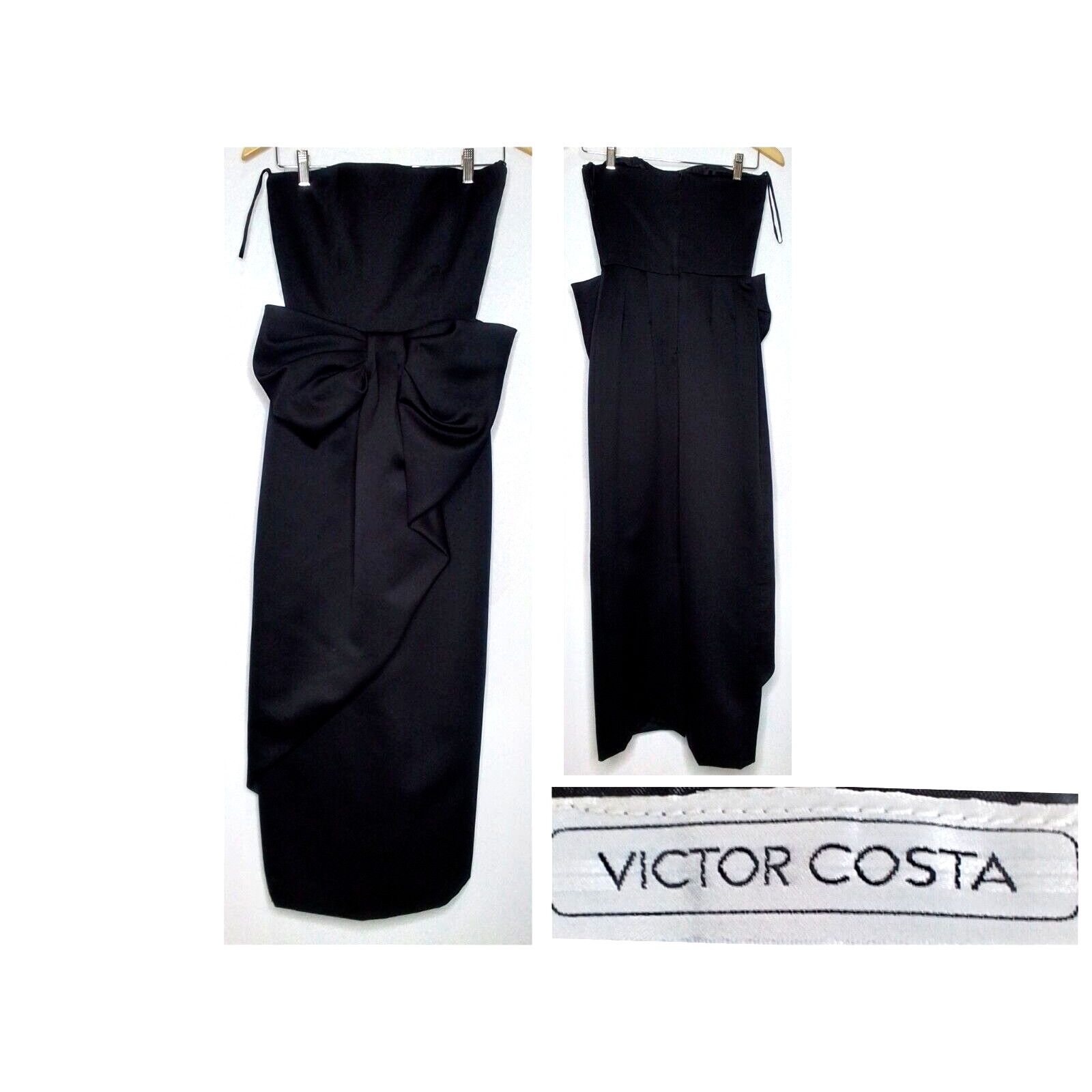 Other Victor Costa Dress Women's 6 Black Old Hollywood Glam VTG Size M / US 6-8 / IT 42-44 - 1 Thumbnail