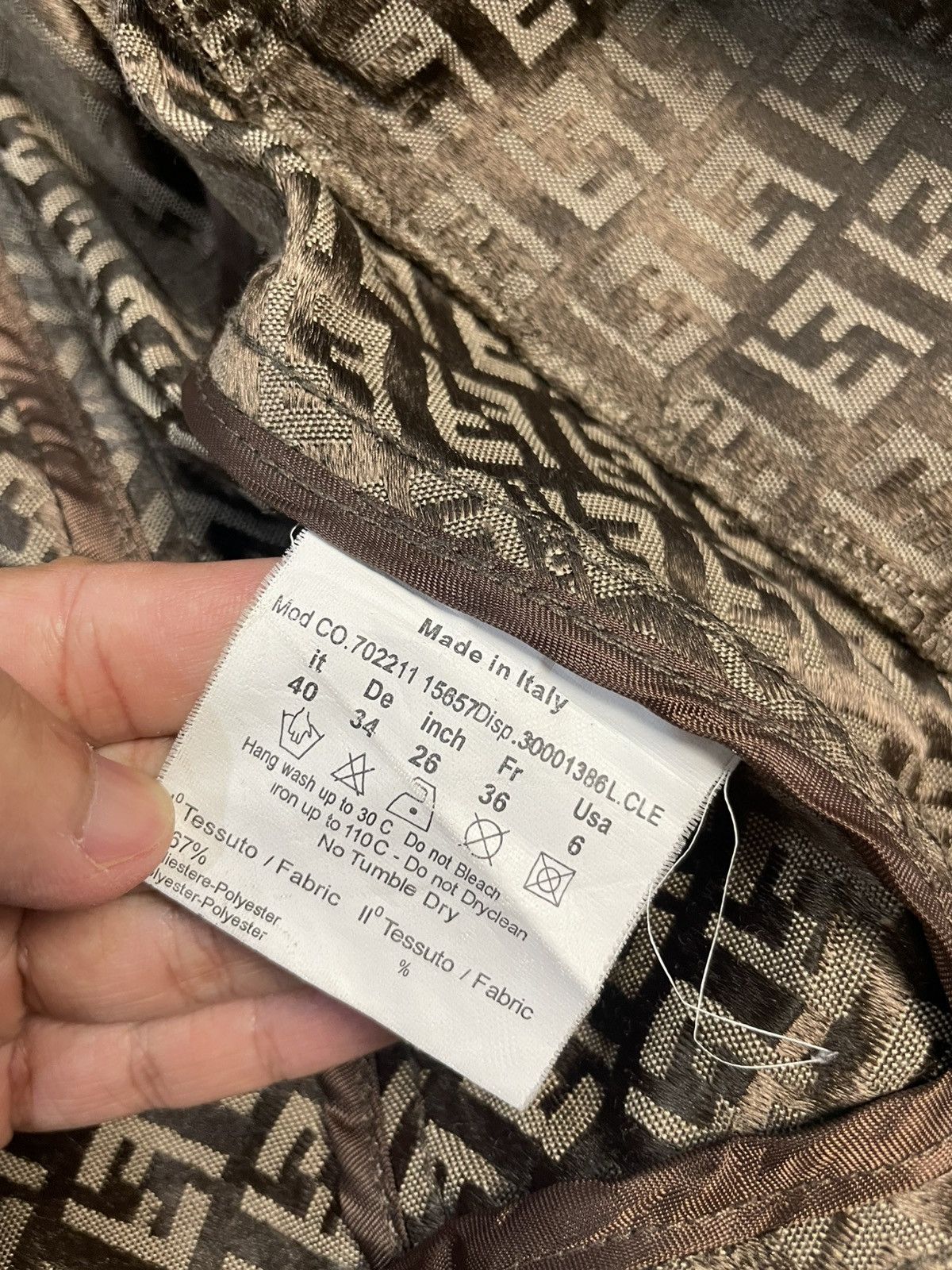 Fendi Vintage Fendi Zucca All-Over Monogram Zip Jacket Size 6 USA Size US S / EU 44-46 / 1 - 10 Thumbnail