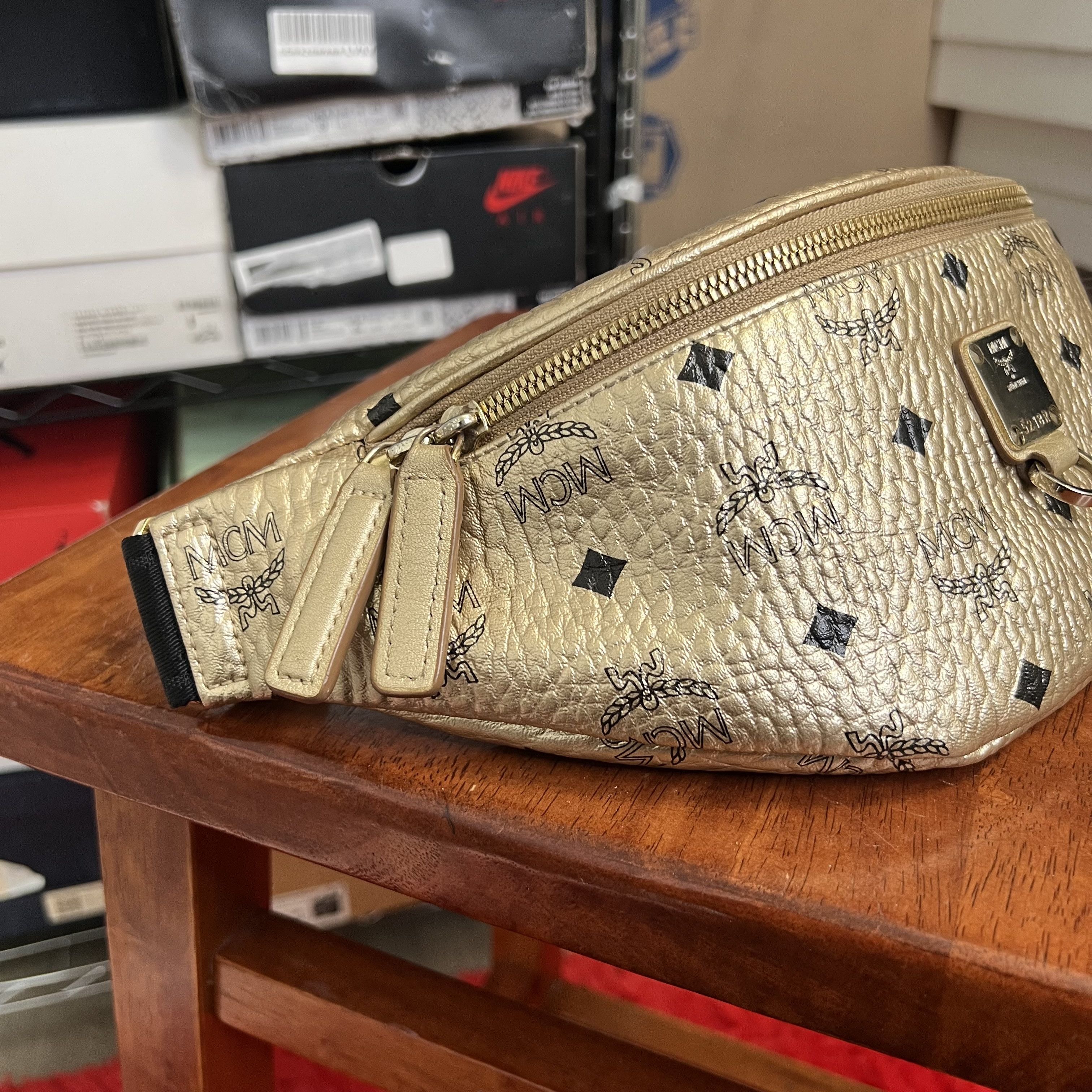 MCM MCM Gold Visetos Coated Canvas Belt Bag Size ONE SIZE - 2 Thumbnail