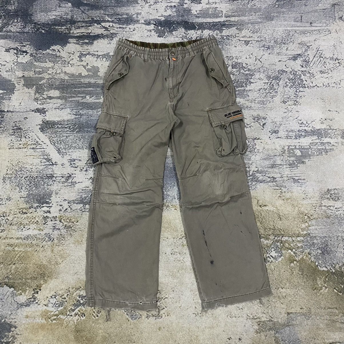 Japanese Brand × Vintage Faded Army Blue Cross Cargo Pants Size US 29 - 1 Thumbnail