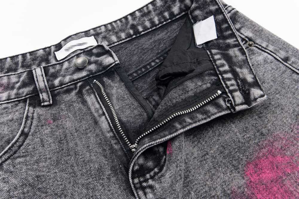 Japanese Brand × Jean Heavy contrast color splash ink distressed jeans y2k Size US 32 / EU 48 - 4 Thumbnail