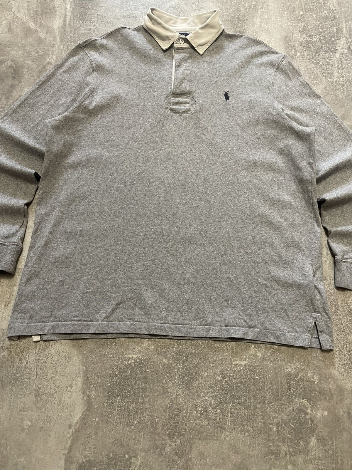 Polo Ralph Lauren Vintage Polo Ralph Lauren Gray Rugby Long Sleeve Polo Shirt Size US XL / EU 56 / 4 - 3 Thumbnail