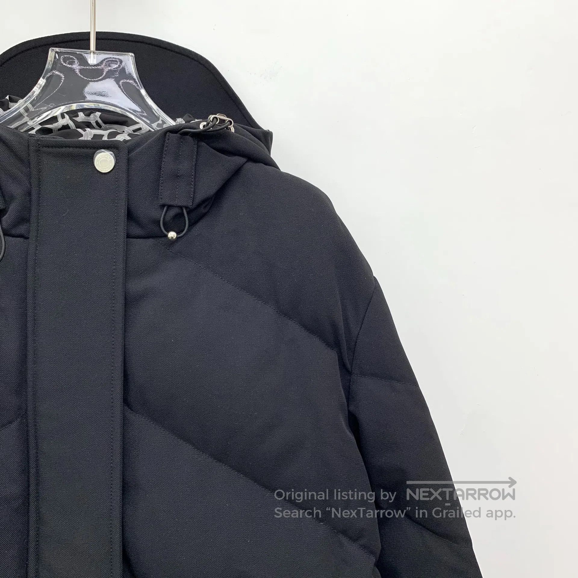 Hermes Hermes Black down jacket with white velvet hood and long s Size XS / US 0-2 / IT 36-38 - 3 Thumbnail