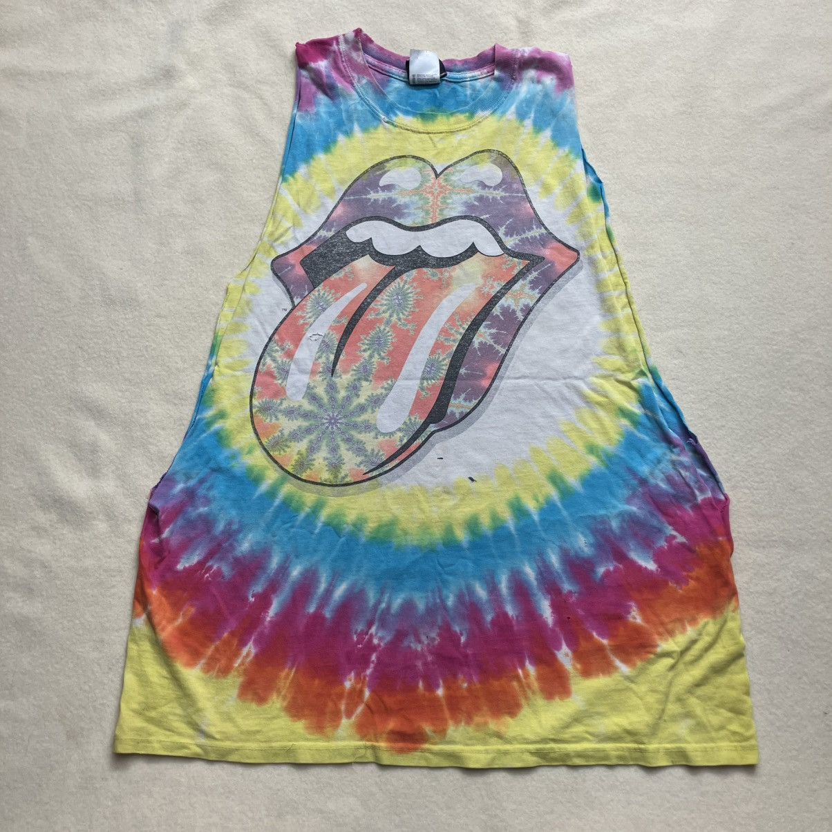 Vintage 2000’s rolling stones LSD fractal tongue tee shirt Size US L / EU 52-54 / 3 - 4 Thumbnail