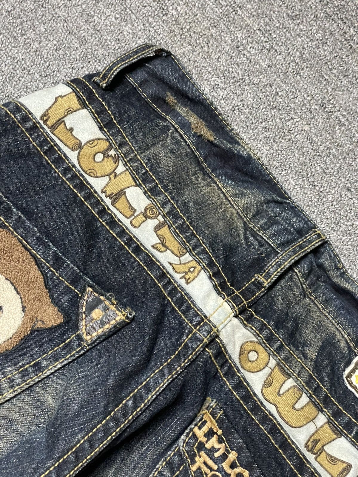 Japanese Brand × Vintage LOLITA JEANS Owl Rusty Blue Distressed Denim (92) Size US 32 / EU 48 - 7 Thumbnail