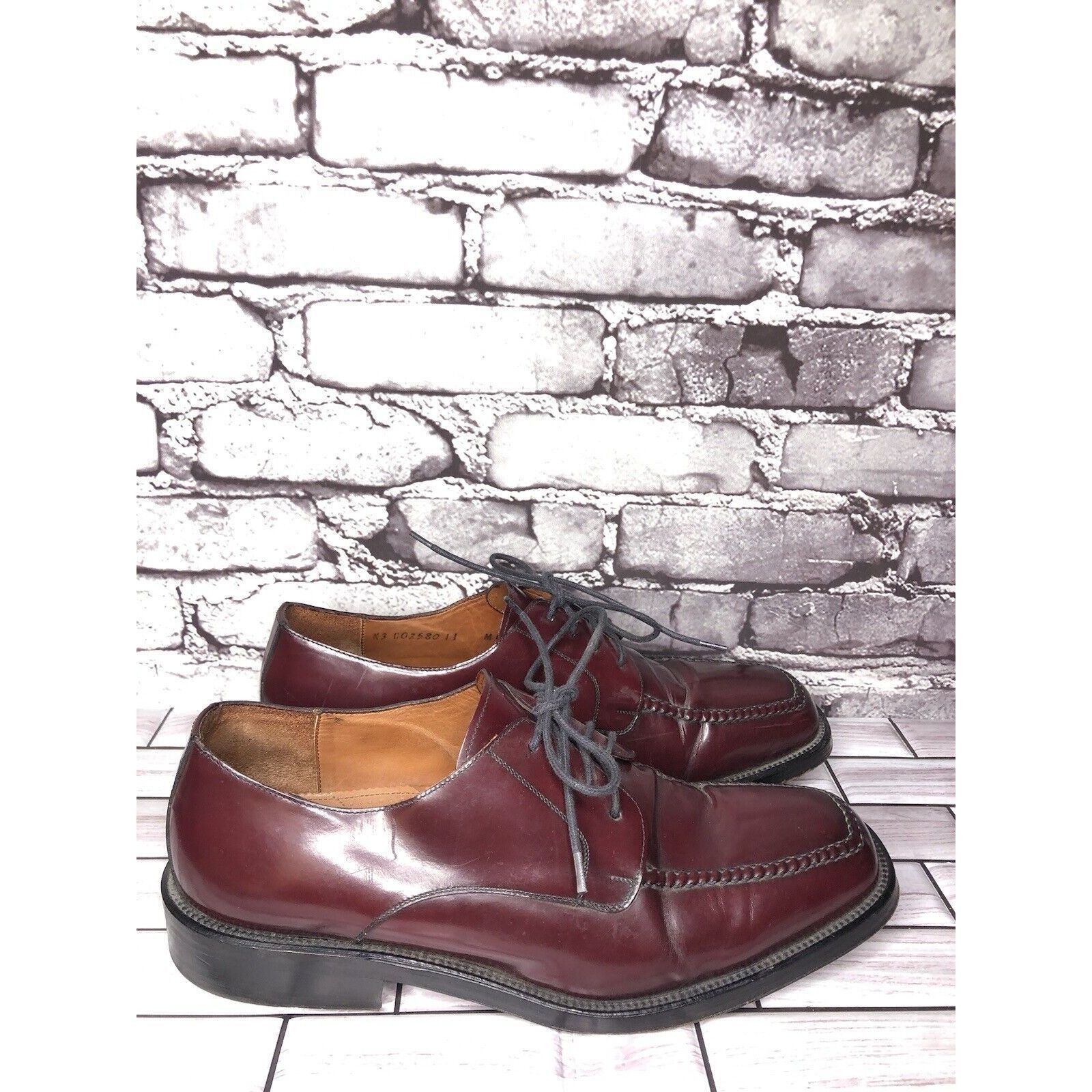 Cole Haan Cole Haan Burgundy Leather Square Toe Oxfords Dress Shoes Me Size US 11 / EU 44 - 1 Thumbnail