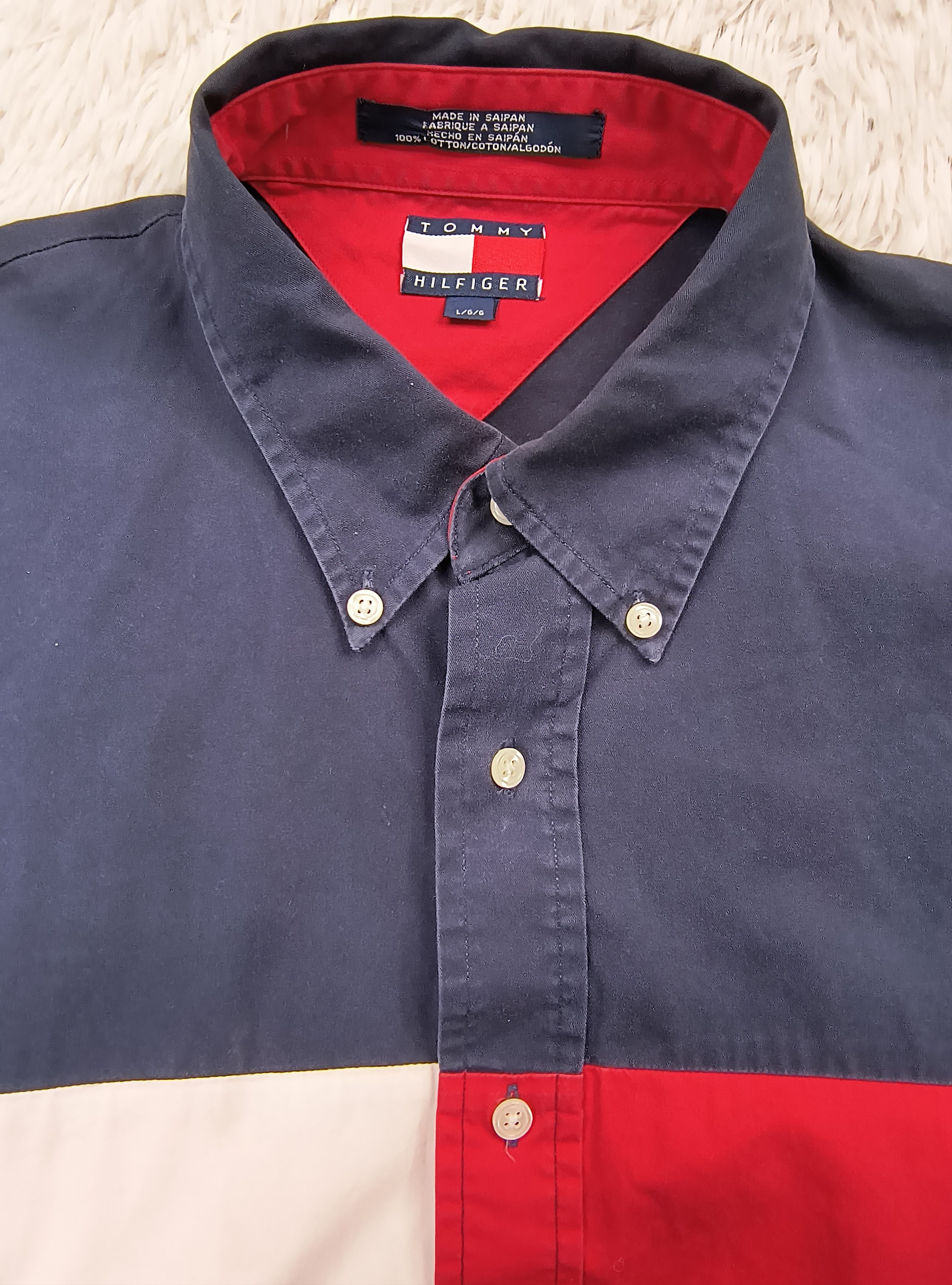 Tommy Hilfiger Vintage Tommy Hilfiger big flag 90s button up LS shirt Size US L / EU 52-54 / 3 - 7 Thumbnail