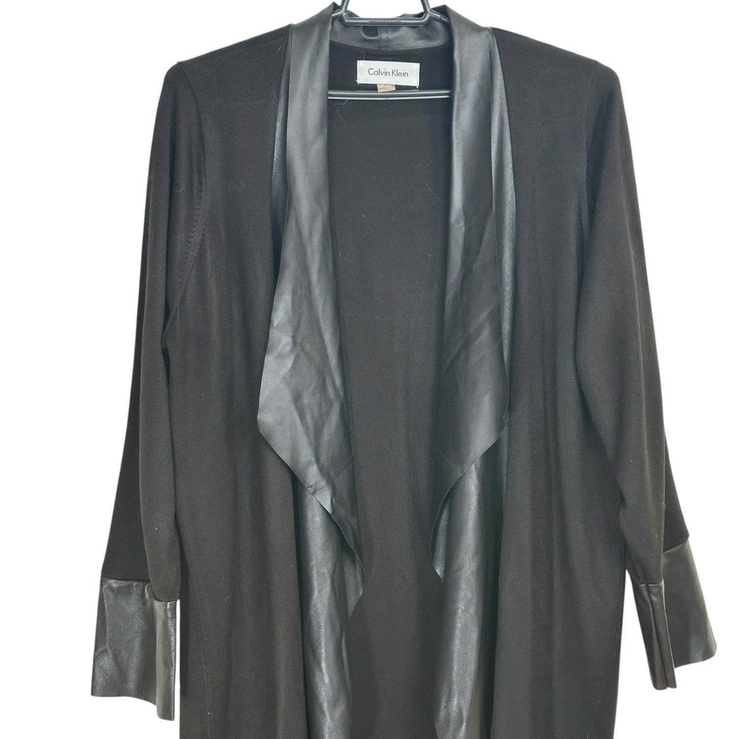 Calvin Klein Calvin Klein Womens Black Open-Front Cardigan Jacket With Fa Size XXL / US 16-18 / IT 52-54 - 3 Thumbnail