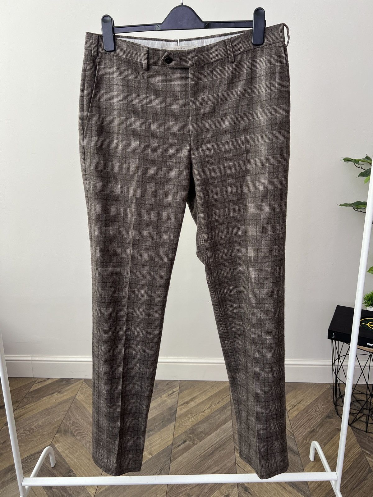 Ermenegildo Zegna Vintage Ermenegildo Zegna Brown Glen Check Wool Dress Pants Size US 34 / EU 50 - 1 Thumbnail