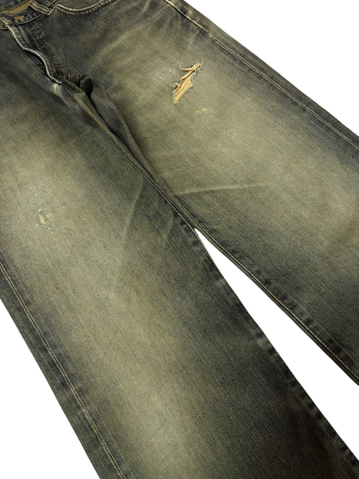 Edwin Vtg Edwin Japan 503 Mud Washed Distressed Jeans Size US 32 / EU 48 - 4 Thumbnail