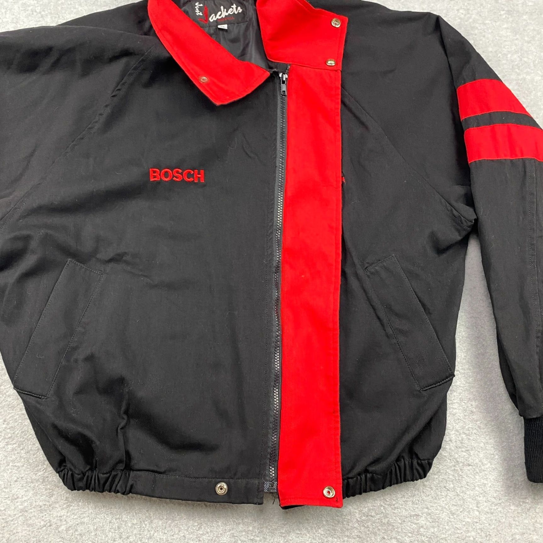 Vintage VINTAGE Just Jackets Bomber Jacket Men XL Black Full Zip Snap Lined Nylon Polyester 80s USA Made Size US XL / EU 56 / 4 - 6 Thumbnail