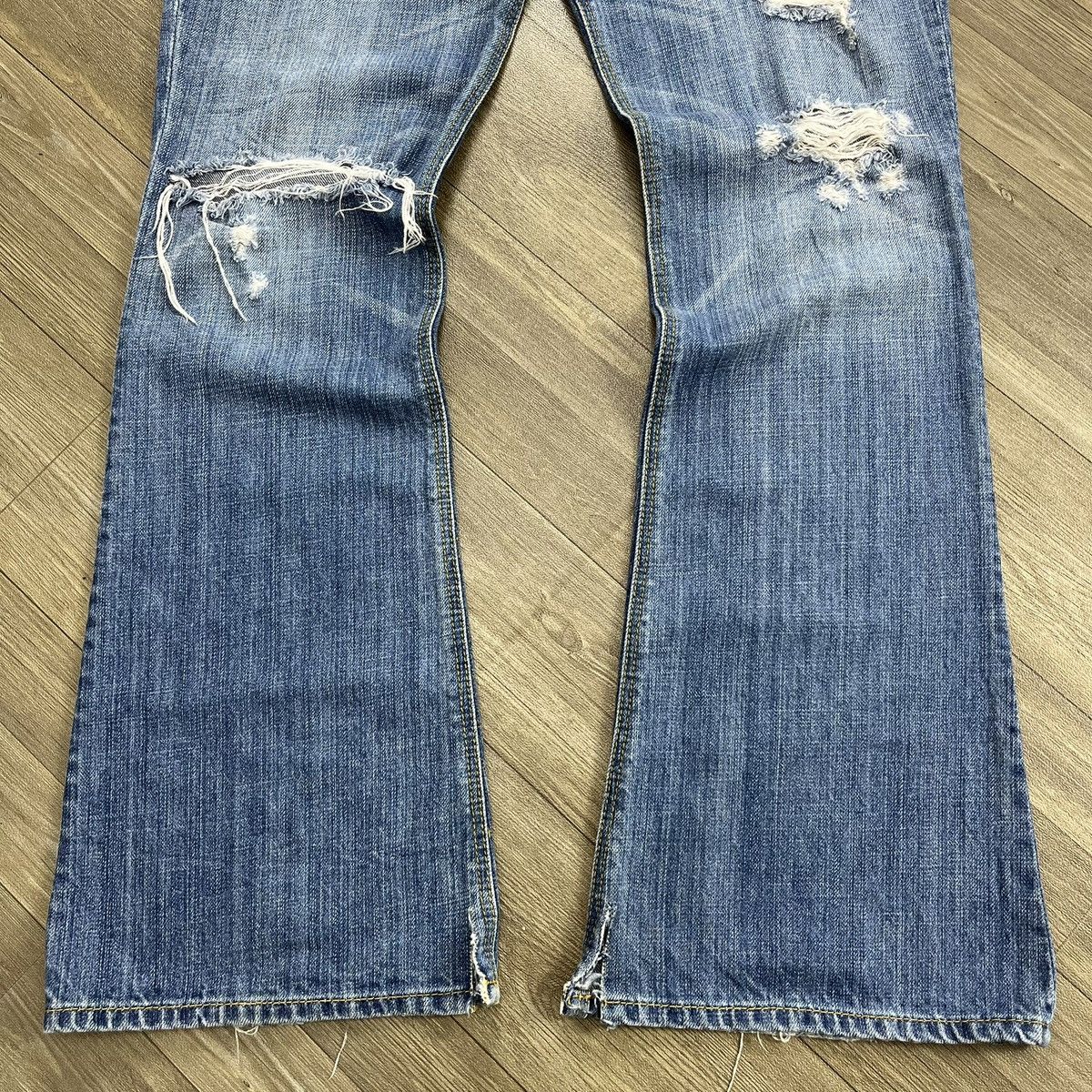 If Six Was Nine 2000s Hollister Distressed Bootcut Lgb Style Flared Jeans Size US 30 / EU 46 - 8 Thumbnail