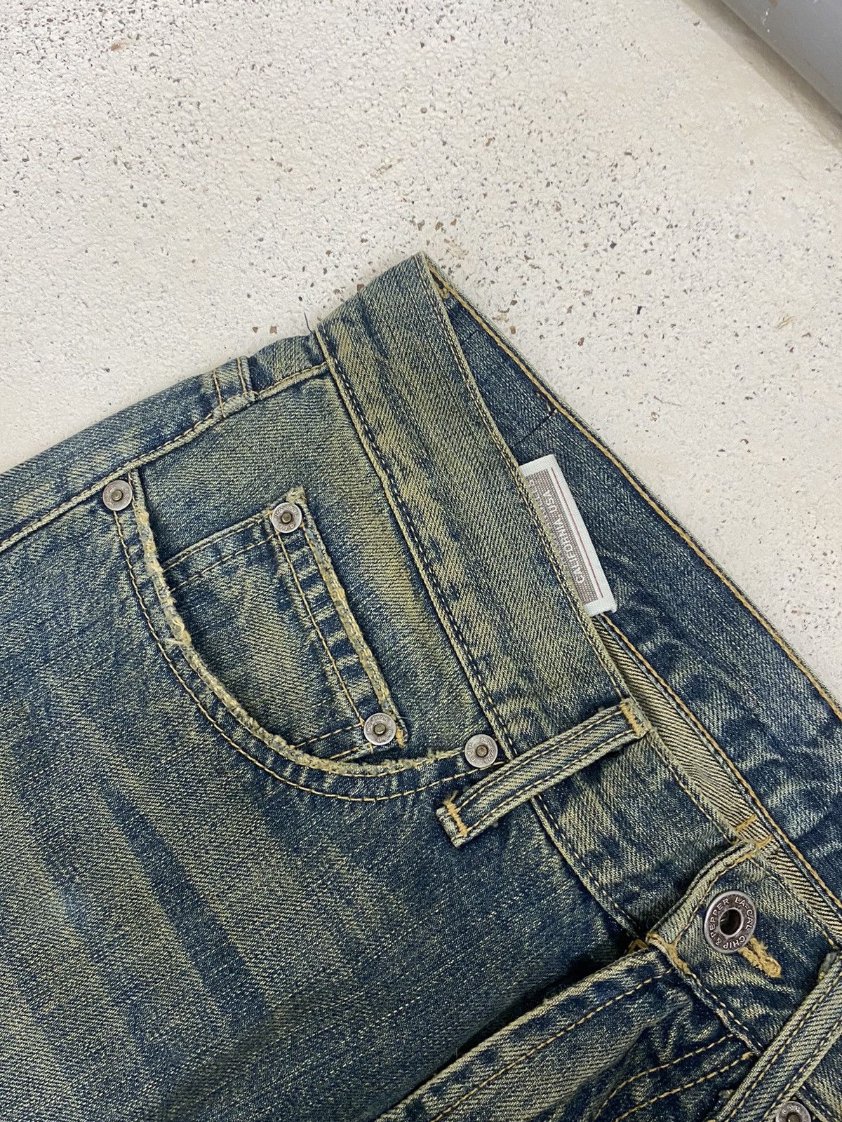 Hysteric Glamour × Japanese Brand Chip Pepper Jean Baggy Mud Washed Whisker Distressed Size US 30 / EU 46 - 12 Thumbnail
