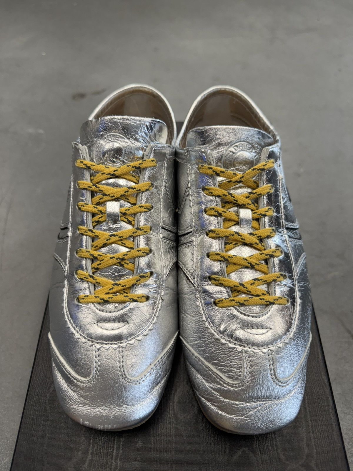 Dries Van Noten Dries Van Noten Marathon Silver Leather Sneakers Size US 7 / EU 40 - 9 Thumbnail