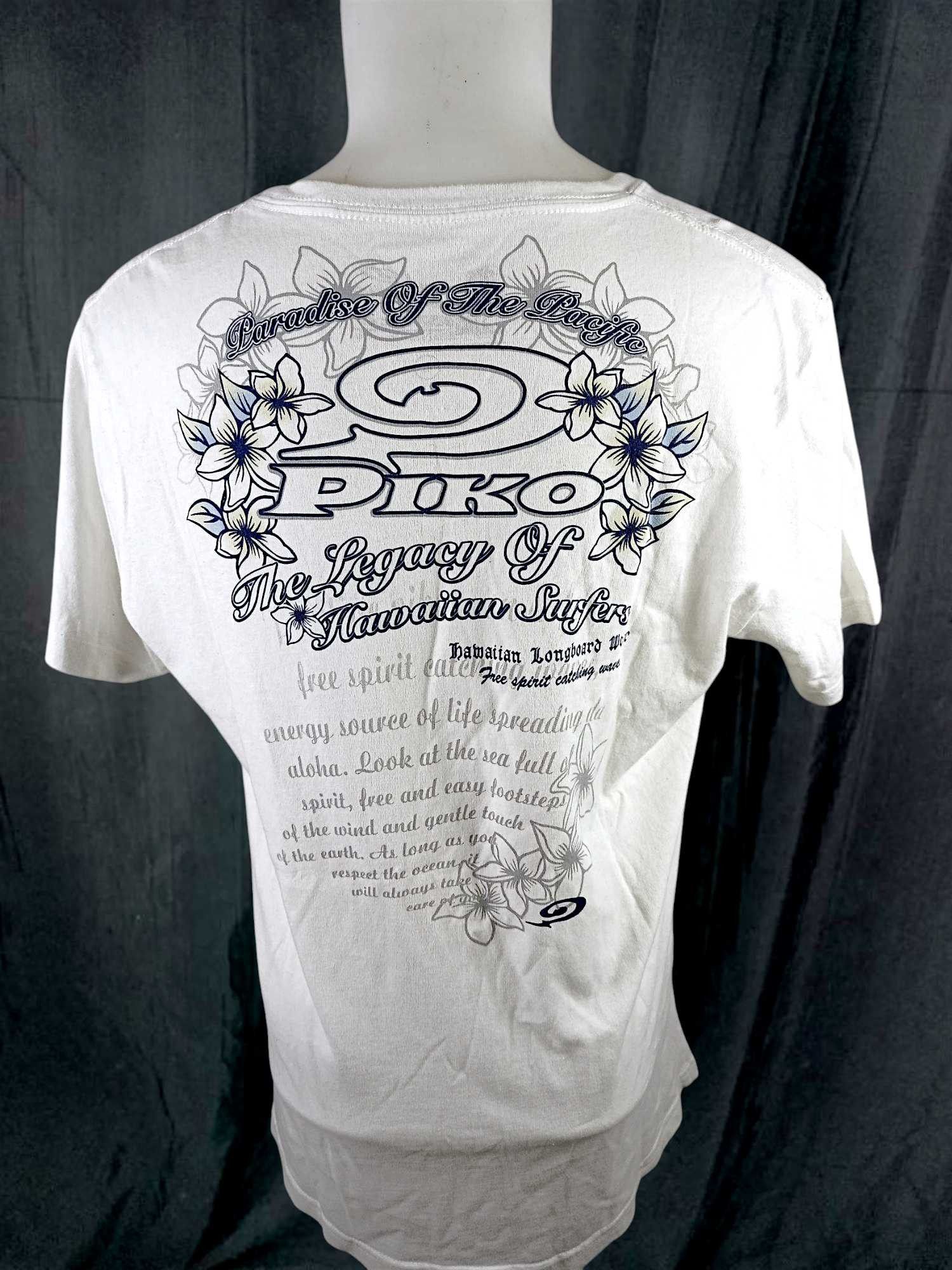 Japanese Brand × Vintage 90’s PIKO RARE HAWAIIAN LONGBOARD WEAR SURF Y2K TEE Size US L / EU 52-54 / 3 - 21 Thumbnail