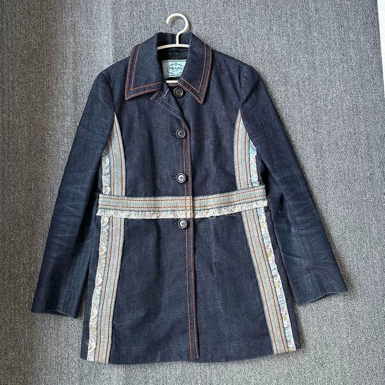 Prada Prada Coat, denim, high public price 2502-Nextarrow Size US XS / EU 42 / 0 - 1 Thumbnail