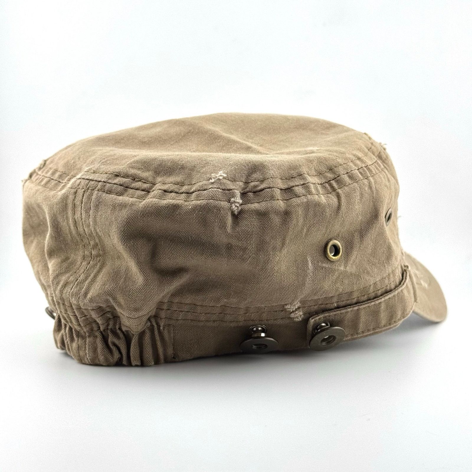 Japanese Brand Y2K Blank Distressed Military Work Hat VTG Patrol Cadet Cap Size ONE SIZE - 4 Thumbnail