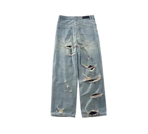 Japanese Brand Washed Double Layer Hand Worn Jeans Size US 33 - 2 Thumbnail