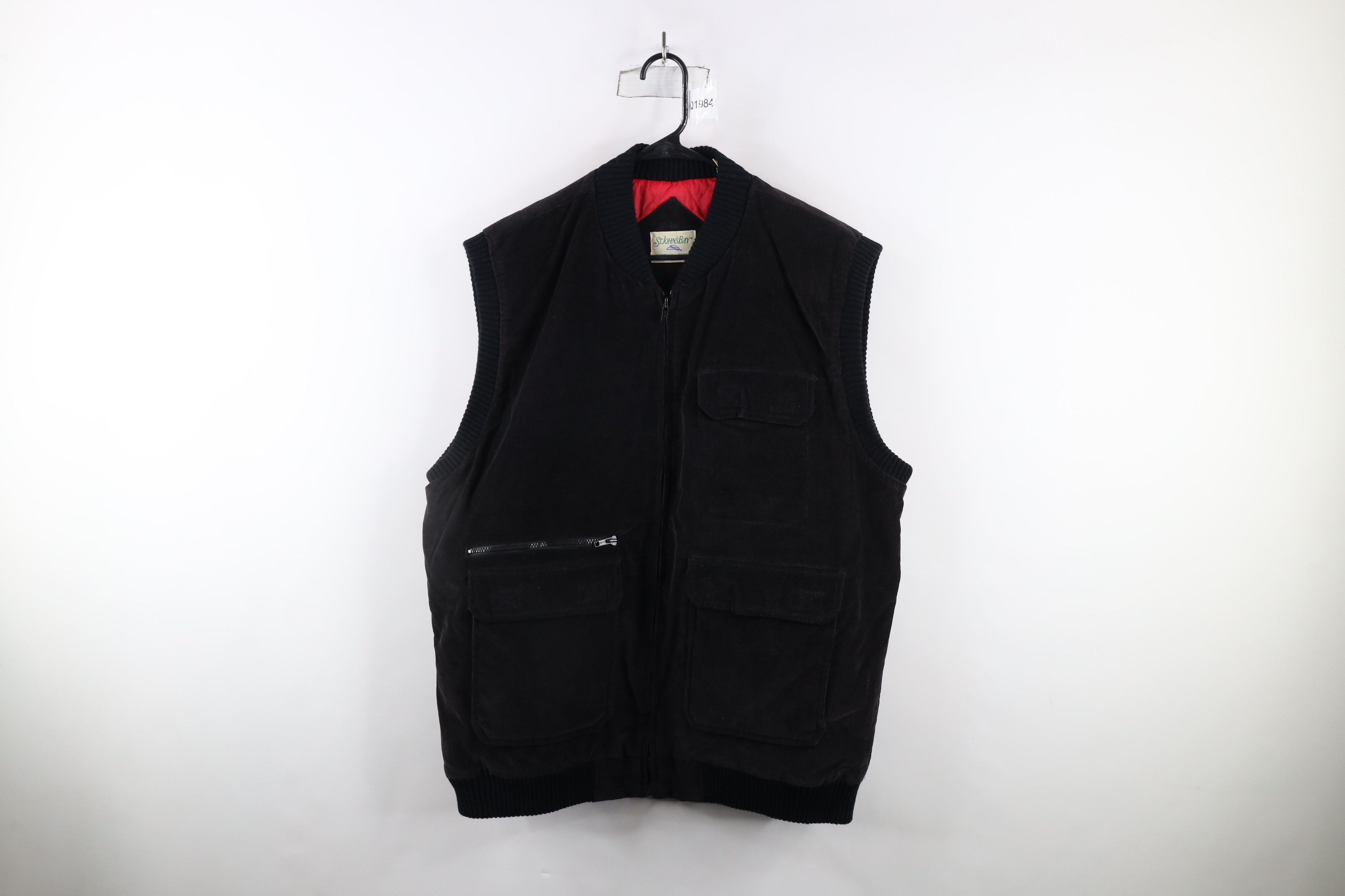 Vintage Vintage 70s Streetwear Corduroy Puffer Vest Jacket Black Size US XL / EU 56 / 4 - 1 Thumbnail