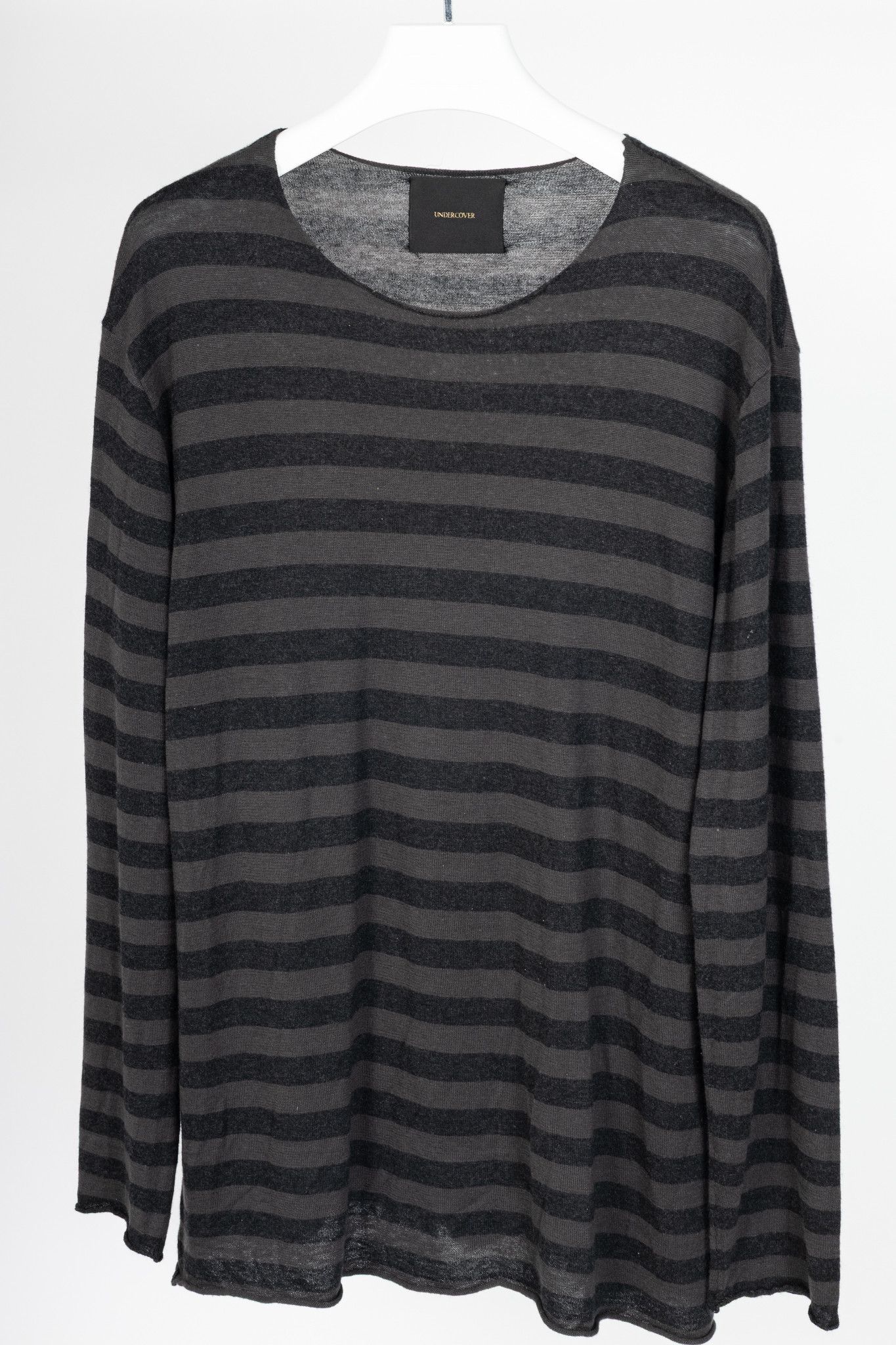 Undercover Undercover Grey & Black Striped Silk & Cashmere Pullover Size US L / EU 52-54 / 3 - 3 Thumbnail