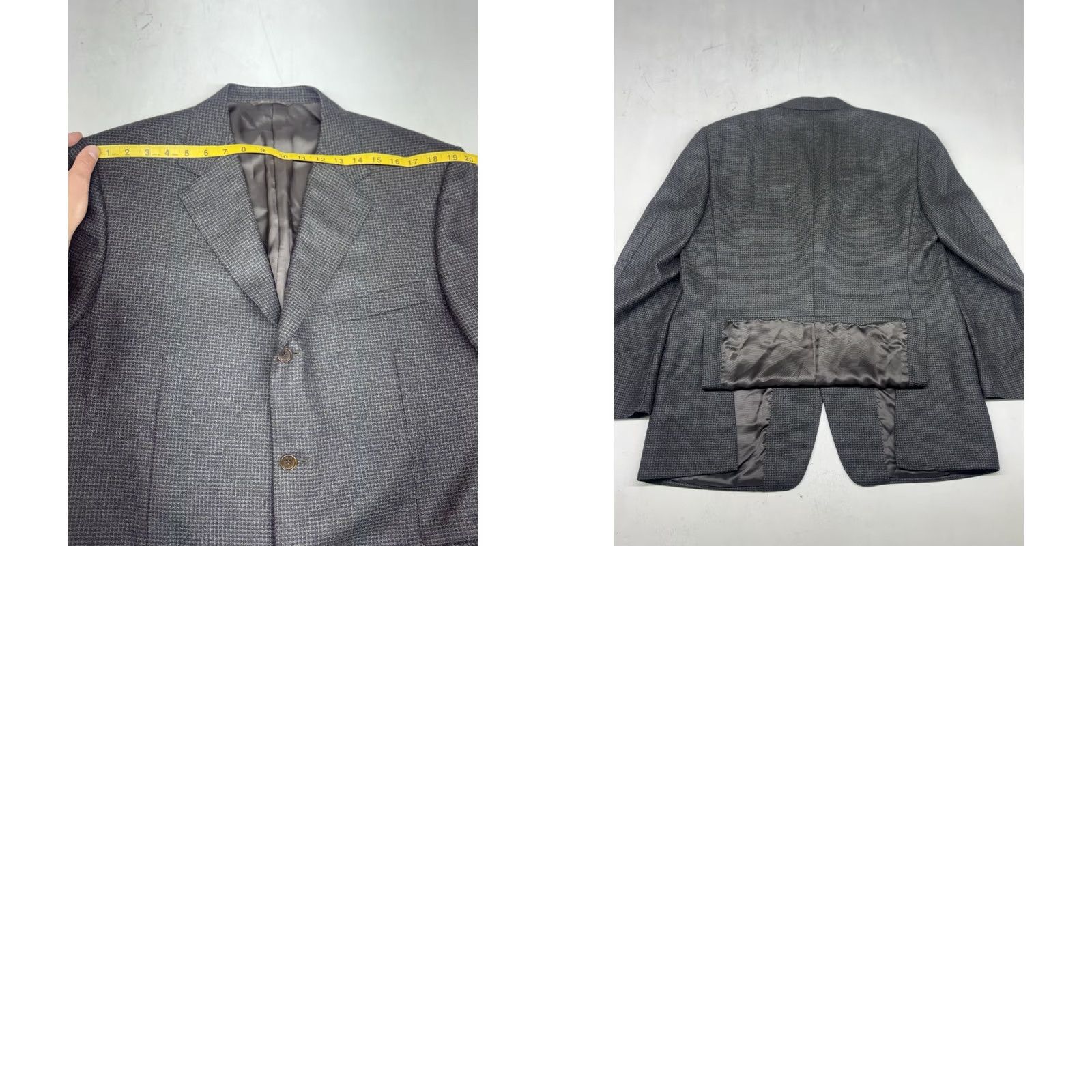 Canali Canali Blazer Tweed Wool Gray 3 Button Wedding Formal Jacket 46R Mens Size 46R - 8 Thumbnail