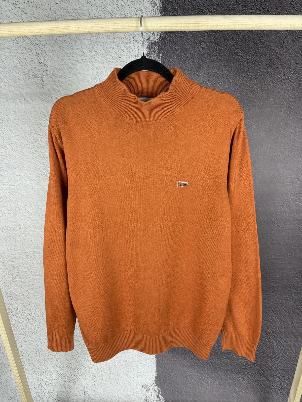 Lacoste × Vintage Lacoste vintage high neck brick colour sweater Size US M / EU 48-50 / 2 - 1 Thumbnail