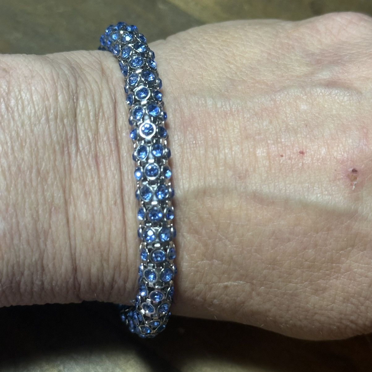 Monet Monet silver tone woven blue crystal stretch rope bracelet Size ONE SIZE - 4 Thumbnail