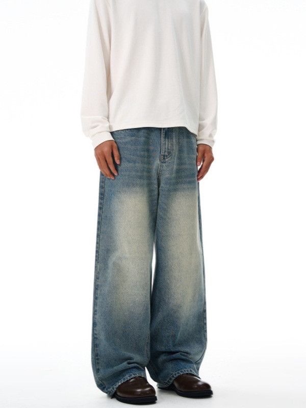Japanese Brand Japanese retro street style washed distressed loose jeans Size US 32 / EU 48 - 4 Thumbnail