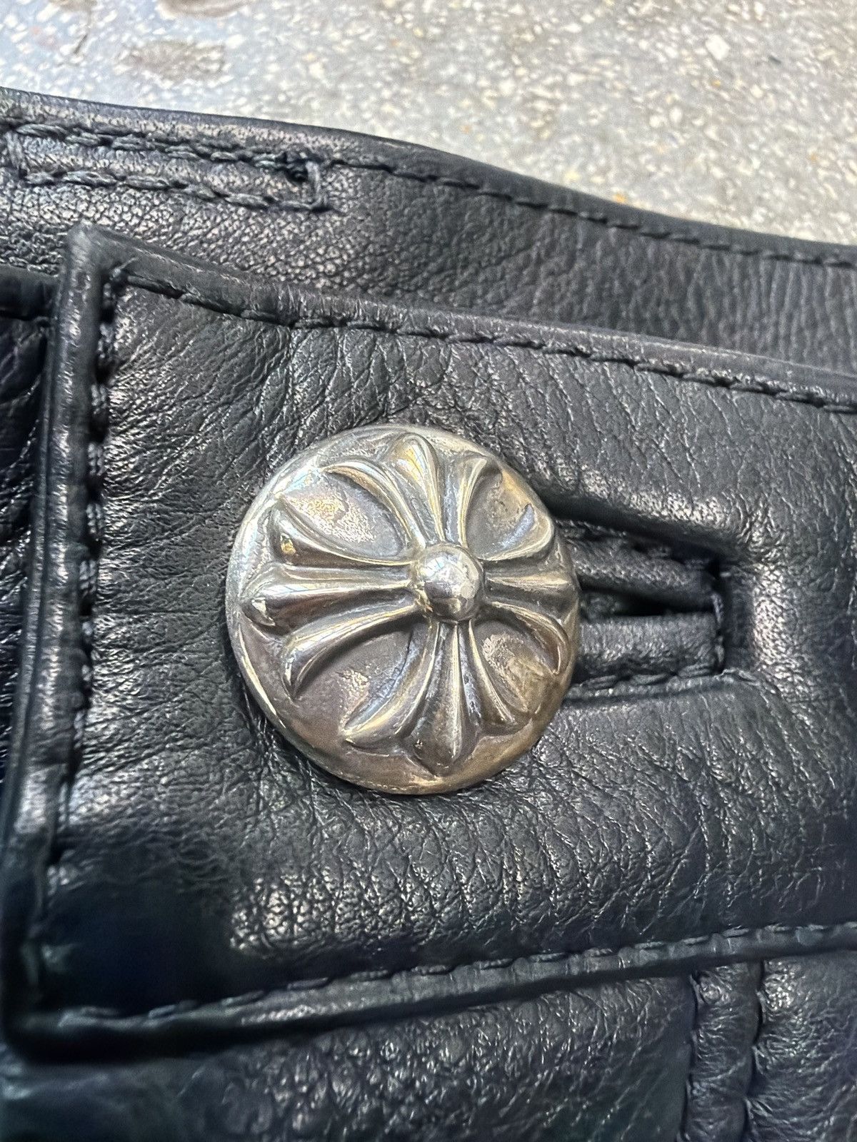 Chrome Hearts Chrome Hearts St Barth Exclusive Fleur Knee Leather Pants Size US 30 / EU 46 - 12 Thumbnail