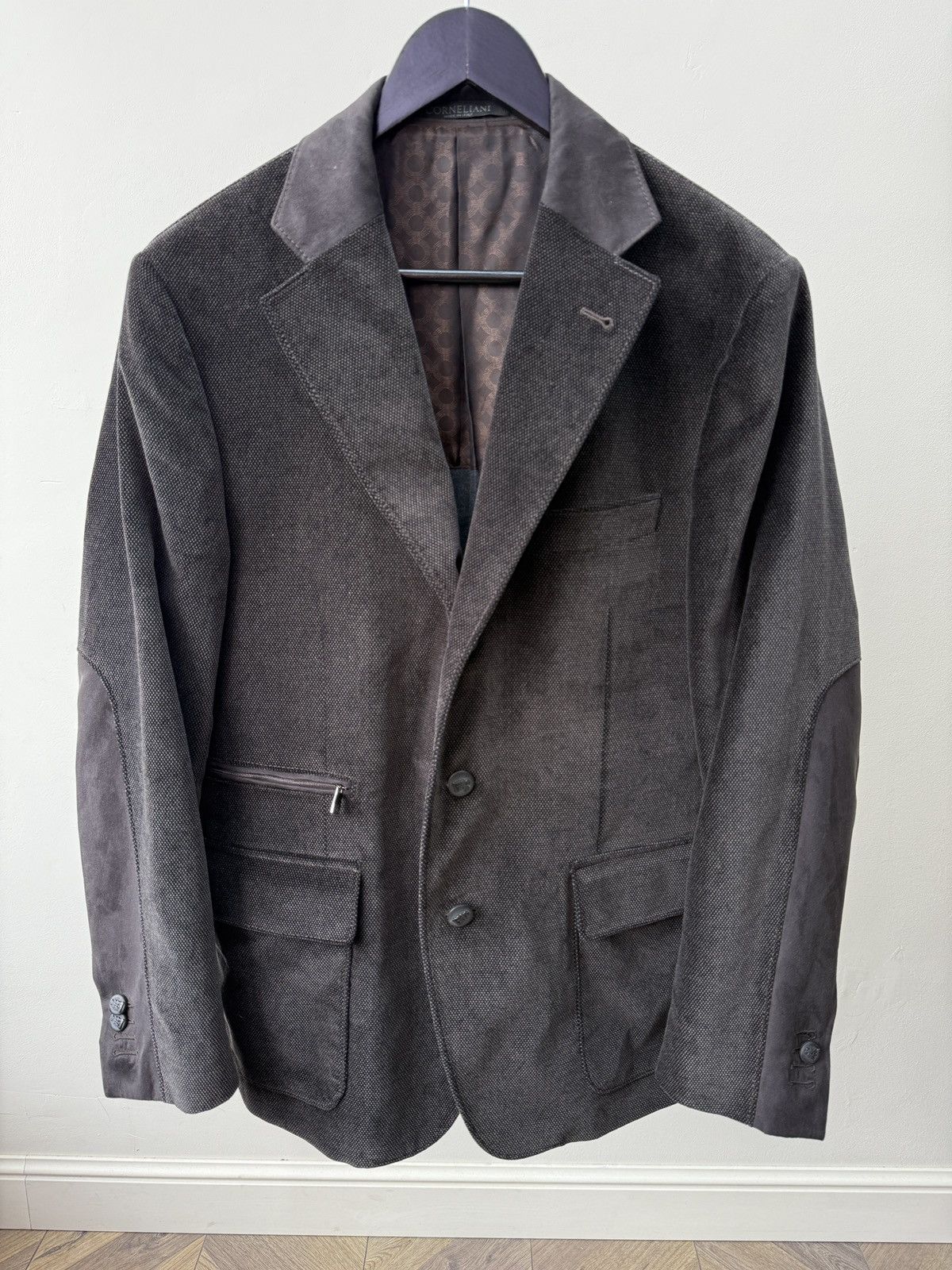 Corneliani Vintage Corneliani ID Blazer Jacket Brown Textured Cotton Size 48R - 2 Thumbnail