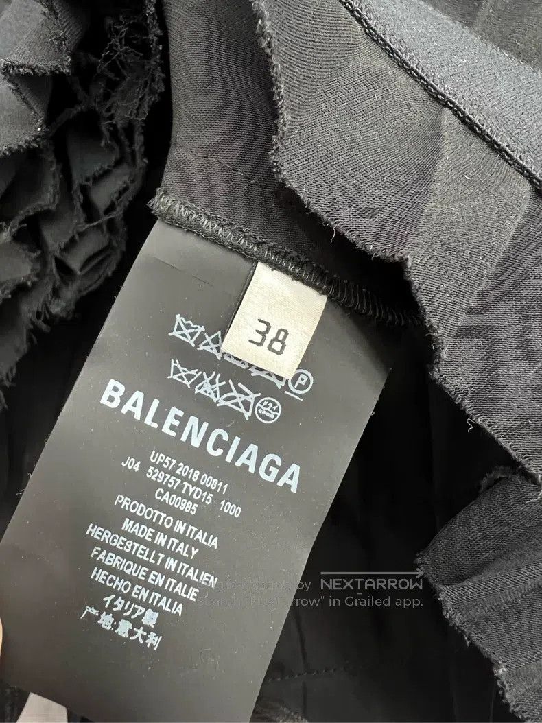 Balenciaga Balenciaga Black Pleated Asymmetrical Skirt, Size 38, Wais Size 37" - 7 Thumbnail