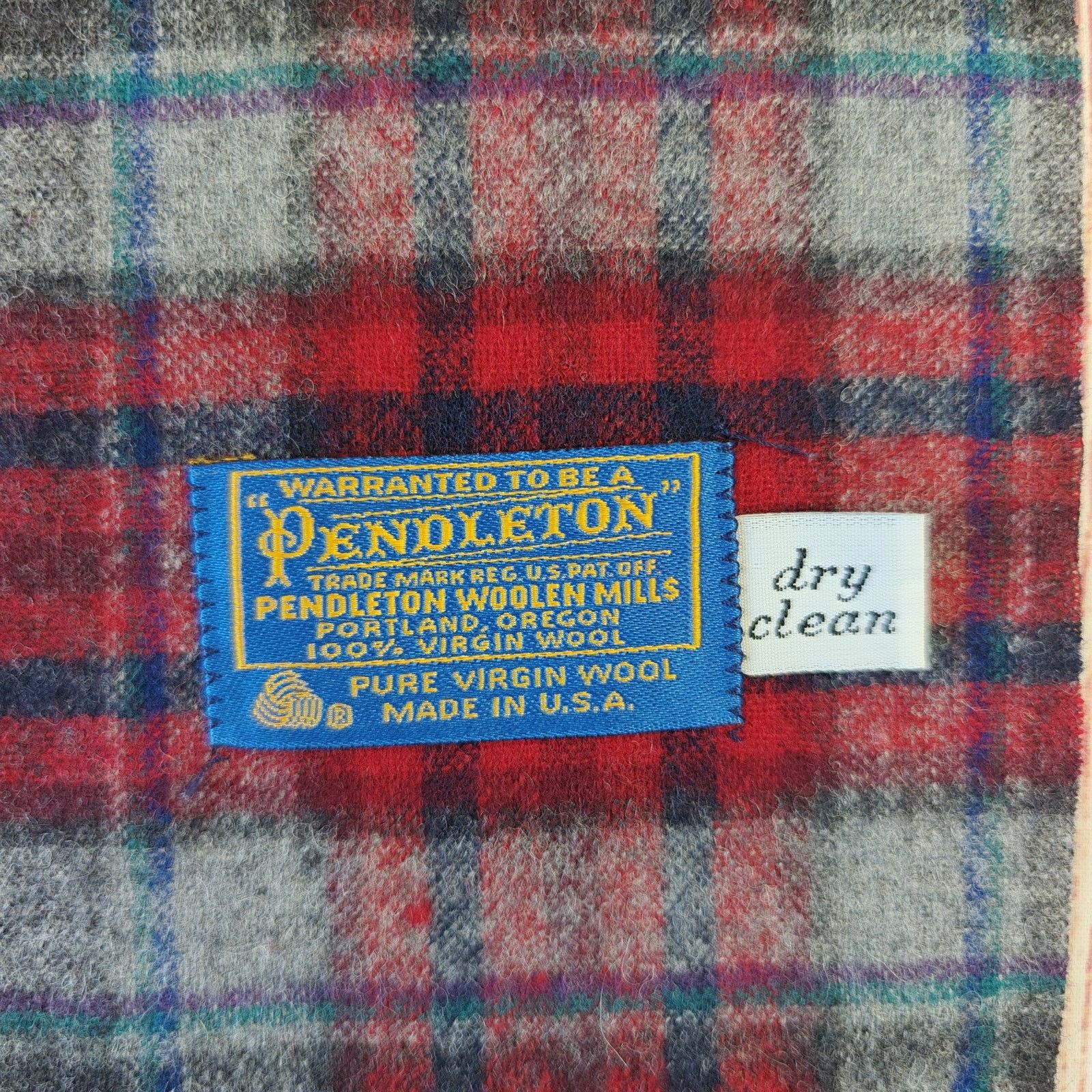 Pendleton Vintage Pendleton plaid fringed 100% virgin wool scarf Size ONE SIZE - 5 Thumbnail